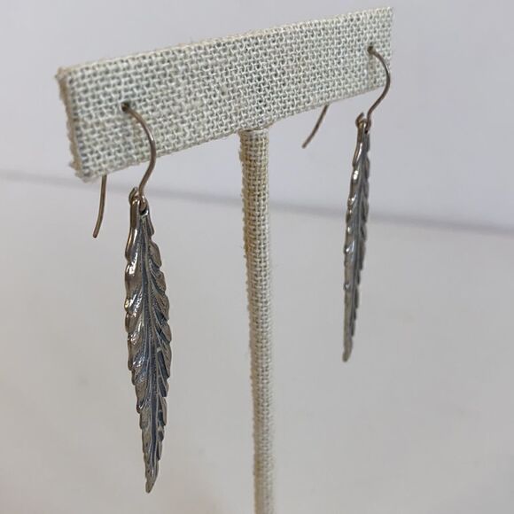 Lightweight Silver Feather Earrings  - Picture 3 of 5